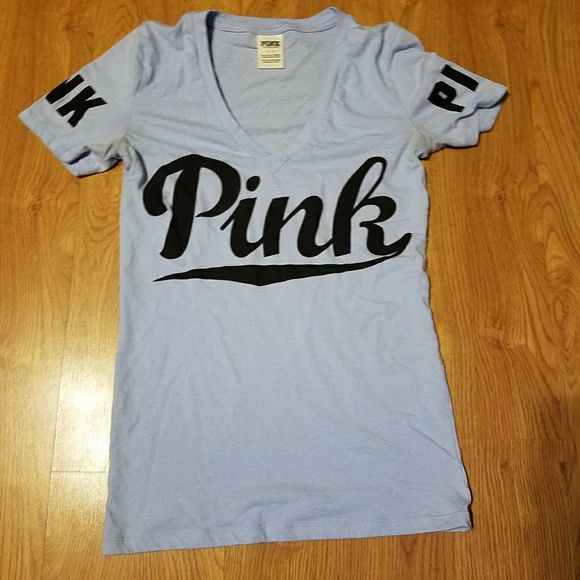 PINK Victoria's Secret Tops - Pink VS S/S V-NECK Shirt Size Small EUC